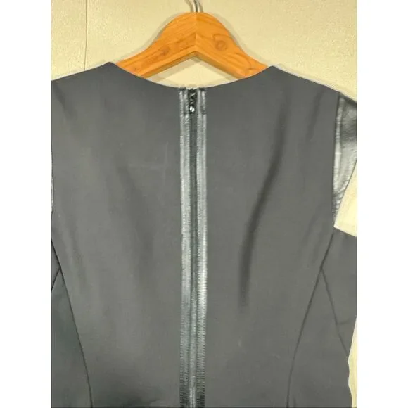 Lafayette 148 Leather Detailed Sheath Dress MSRP:$798 6-Petite - Picture 12 of 13